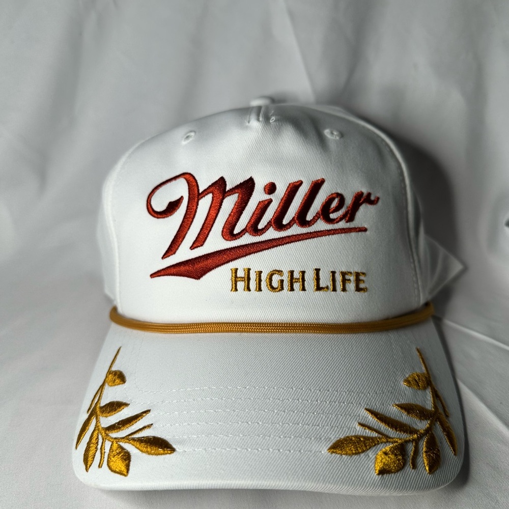Miller High Life White and Gold Cap
